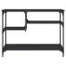 Mesa consola con estantes negro 100x35x75 cm