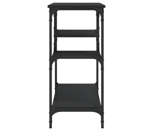 Mesa consola con estantes negro 100x35x75 cm