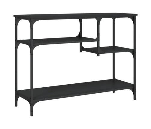 Mesa consola con estantes negro 100x35x75 cm