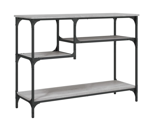 Mesa consola con estantes gris Sonoma 100x35x75 cm