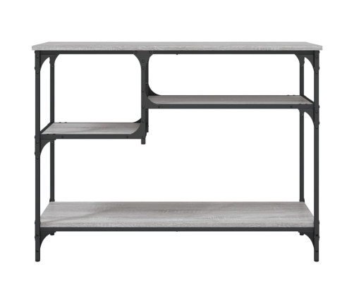 Mesa consola con estantes gris Sonoma 100x35x75 cm