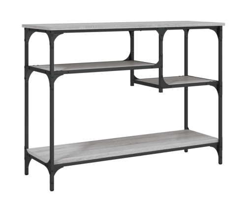 Mesa consola con estantes gris Sonoma 100x35x75 cm