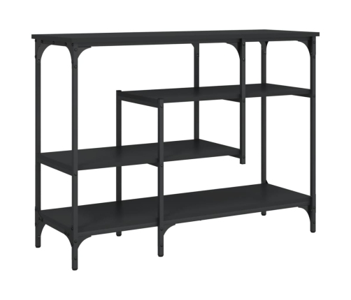 Mesa consola con estantes negro 100x35x75 cm