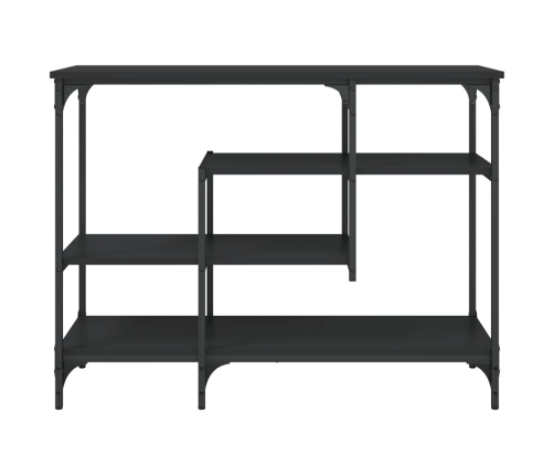 Mesa consola con estantes negro 100x35x75 cm