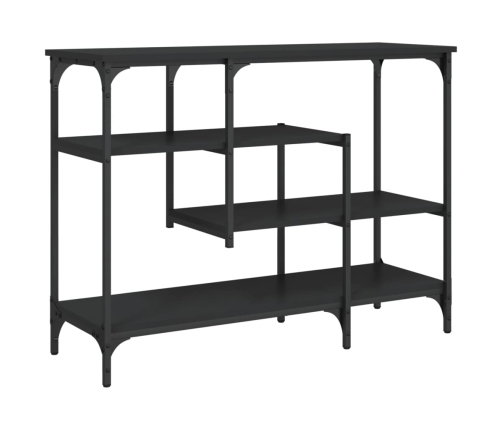 Mesa consola con estantes negro 100x35x75 cm