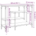 Mesa consola con estantes roble ahumado 100x35x75 cm