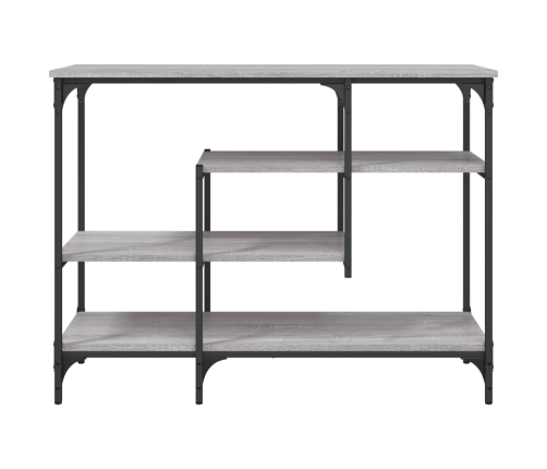 Mesa consola con estantes gris Sonoma 100x35x75 cm