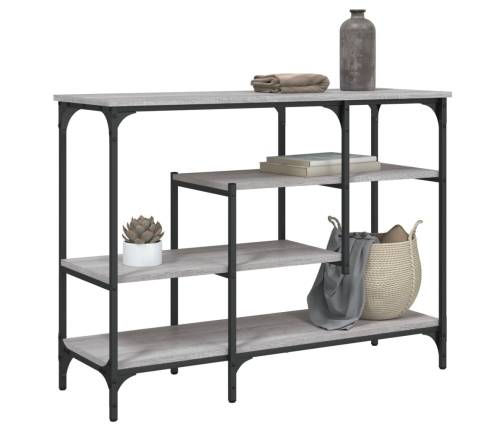 Mesa consola con estantes gris Sonoma 100x35x75 cm