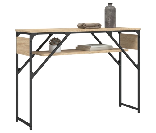 Mesa consola estante madera ingeniería roble Sonoma 105x30x75cm