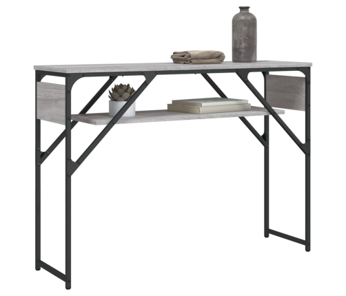 Mesa consola estante madera ingeniería Sonoma gris 105x30x75 cm