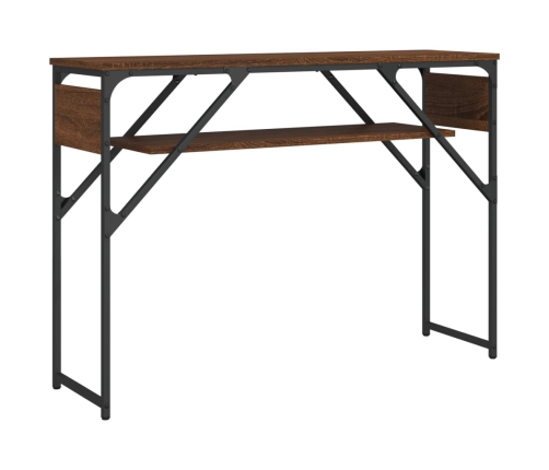 Mesa consola estante madera ingeniería marrón roble 105x30x75cm