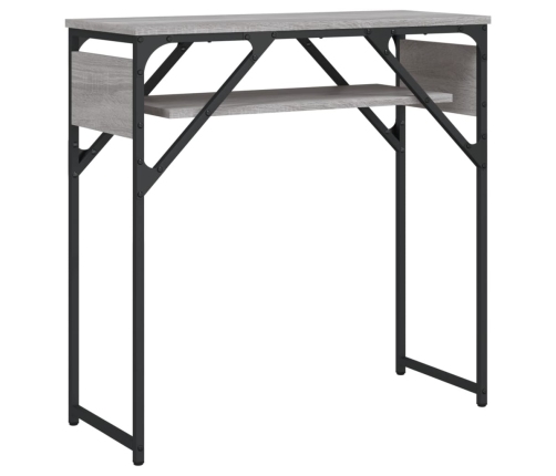 Mesa consola estante madera ingeniería Sonoma gris 75x30x75 cm