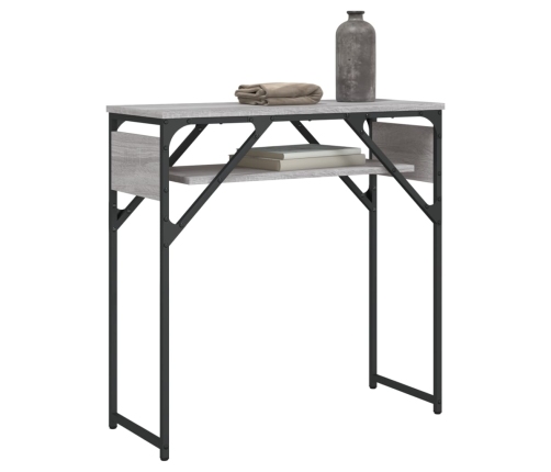 Mesa consola estante madera ingeniería Sonoma gris 75x30x75 cm