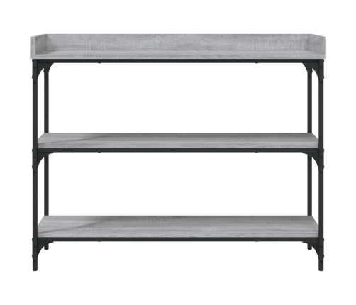 Mesa consola con estantes gris Sonoma 100x30x80 cm