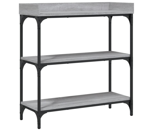 Mesa consola con estantes gris Sonoma 75x30x80 cm