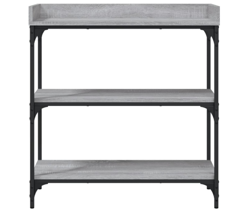 Mesa consola con estantes gris Sonoma 75x30x80 cm