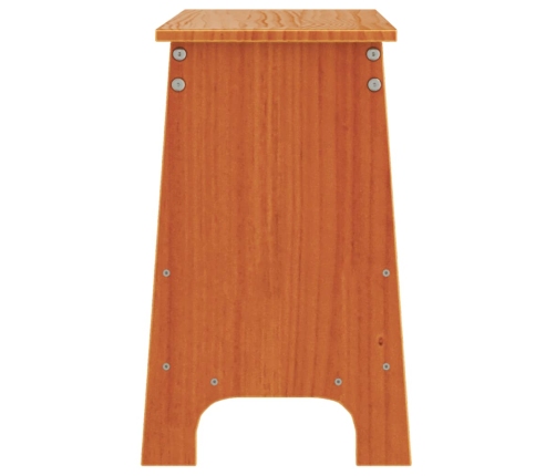 Banco de recibidor madera maciza pino marrón cera 100x28x45 cm