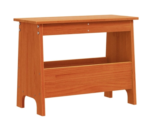 Banco de recibidor madera maciza pino marrón cera 60x28x45 cm