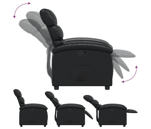 Sillón reclinable de cuero sintético negro