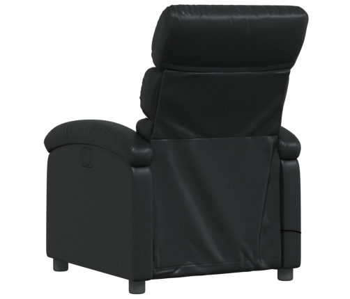 Sillón de masaje reclinable cuero sintético negro