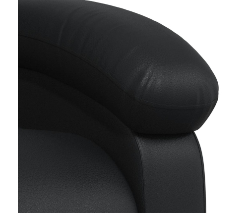 Sillón de masaje reclinable cuero sintético negro