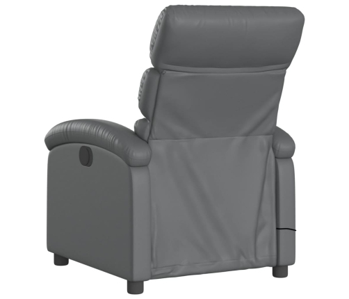 Sillón de masaje reclinable cuero sintético gris