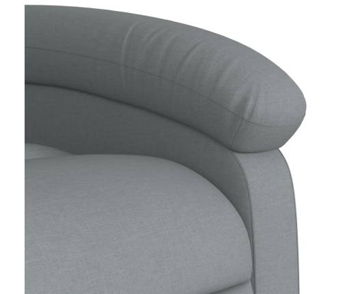 Sillón reclinable de masaje de tela gris claro