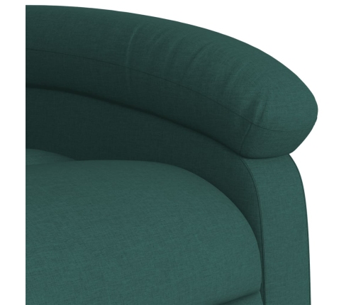 Sillón de masaje reclinable de tela verde oscuro