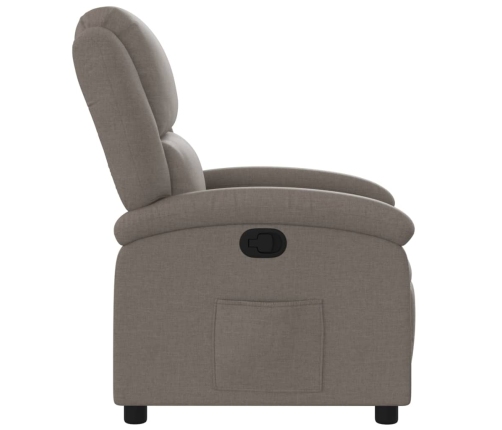 Sillón reclinable de tela gris taupe