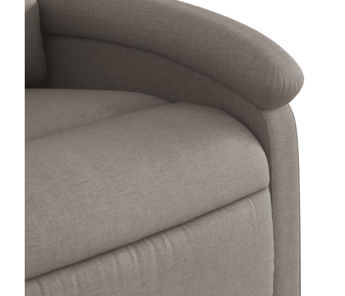 Sillón reclinable de tela gris taupe