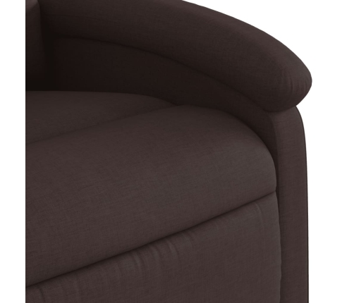 Sillón de masaje reclinable de tela marrón oscuro