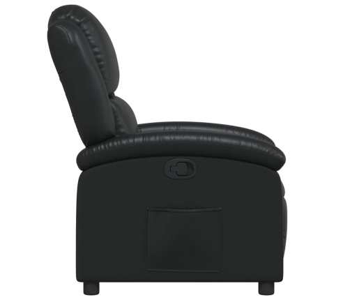 Sillón reclinable de cuero sintético negro