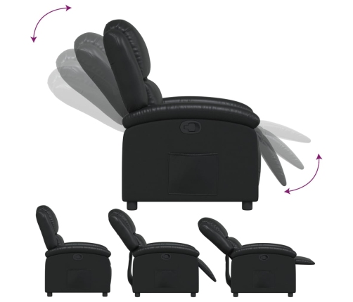 Sillón reclinable de cuero sintético negro