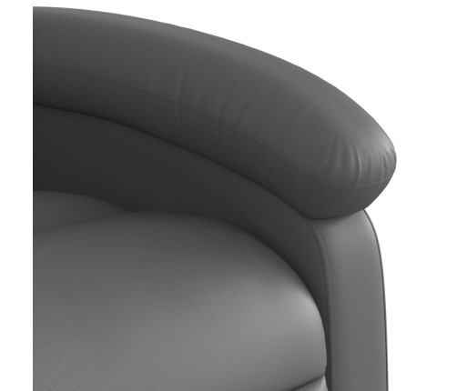 Sillón reclinable de cuero sintético gris