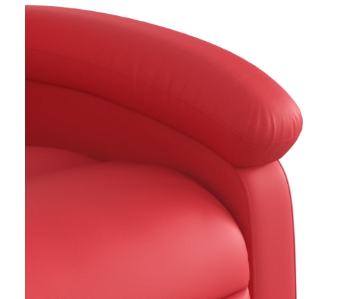 Sillón reclinable de cuero sintético rojo