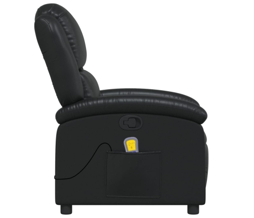 Sillón de masaje reclinable cuero sintético negro