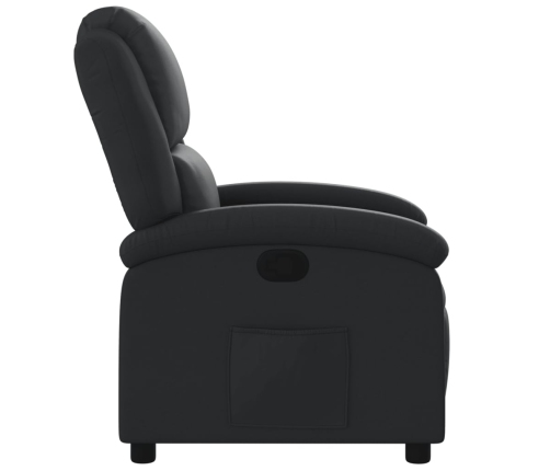 Sillón reclinable de cuero auténtico negro