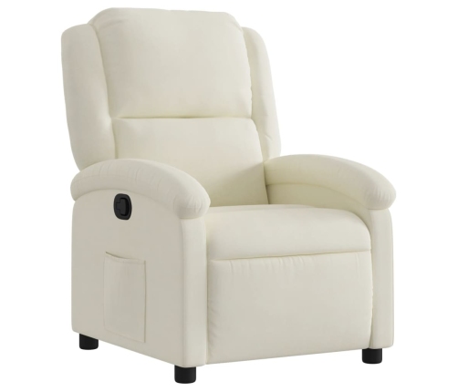 Sillón reclinable terciopelo blanco crema