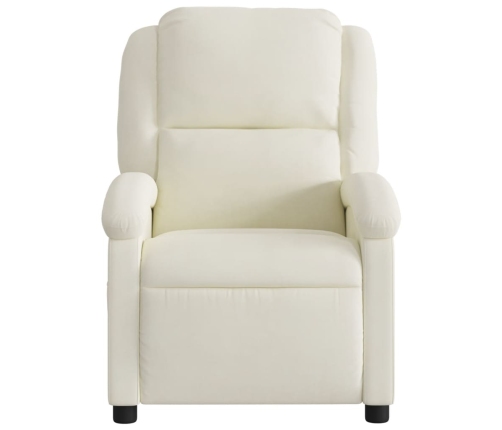 Sillón reclinable terciopelo blanco crema