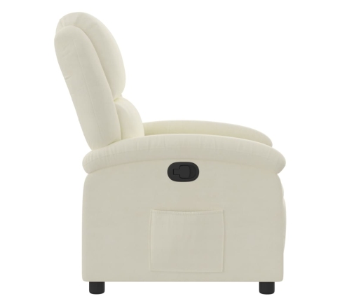 Sillón reclinable terciopelo blanco crema