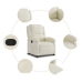 Sillón reclinable terciopelo blanco crema