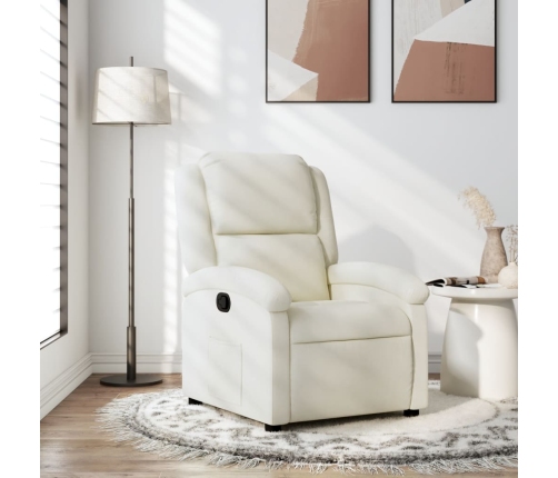 Sillón reclinable terciopelo blanco crema