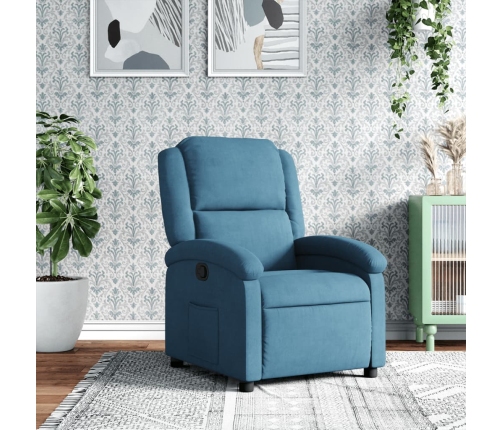 Sillón reclinable de terciopelo azul