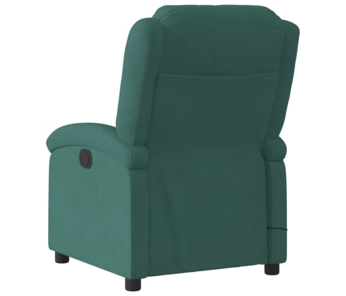 Sillón de masaje reclinable de terciopelo verde oscuro