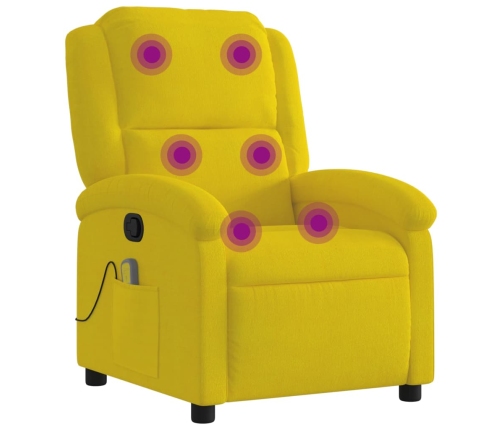 Sillón de masaje reclinable de terciopelo amarillo