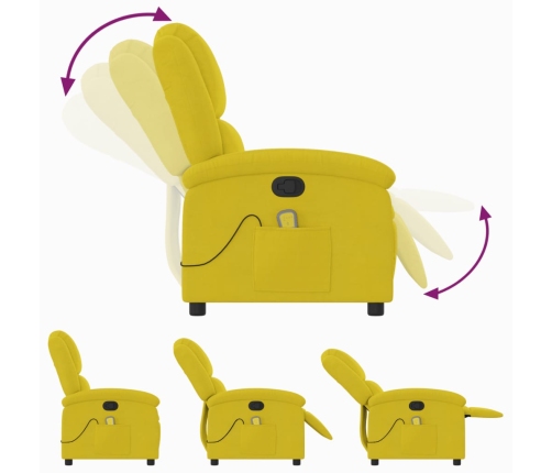 Sillón de masaje reclinable de terciopelo amarillo