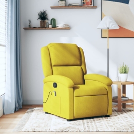 Sillón de masaje reclinable de terciopelo amarillo