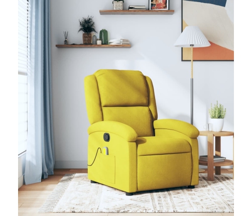 Sillón de masaje reclinable de terciopelo amarillo