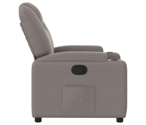 Sillón reclinable de tela gris taupe