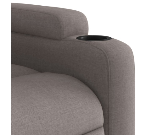 Sillón reclinable de tela gris taupe